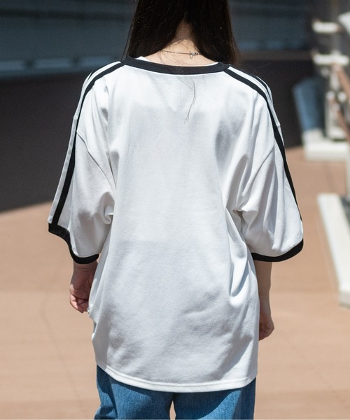 JOHN'S CLOSET(ジョンズクローゼット)の「【i】サイドライン ワンポイント刺繍 リンガーTシャツ(Tシャツ/カットソー・メンズ・ブラック系1/ブラック/ホワイト/ホワイト系1・X-LARGE/LARGE/MEDIUM)」の18枚目の写真