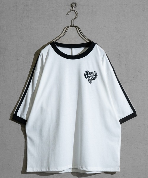 JOHN'S CLOSET(ジョンズクローゼット)の「【i】サイドライン ワンポイント刺繍 リンガーTシャツ(Tシャツ/カットソー・メンズ・ブラック系1/ブラック/ホワイト/ホワイト系1・X-LARGE/LARGE/MEDIUM)」の10枚目の写真