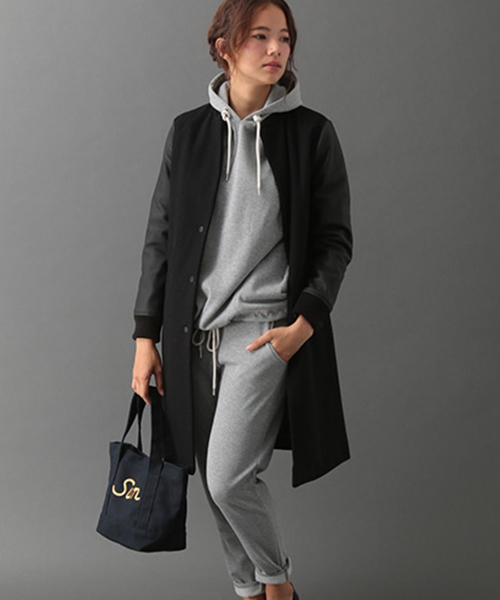 SEVENDAYS=SUNDAY（セブンデイズサンデイ）の「メルトン　ロングスタジャン（ピーコート・レディース・ネイビー/ブラック/チャコールグレー・MEDIUM/LARGE）」の2枚目の写真