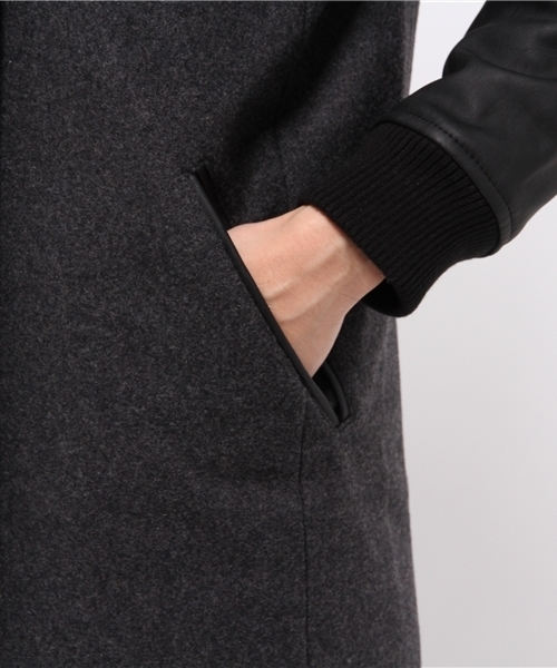 SEVENDAYS=SUNDAY（セブンデイズサンデイ）の「メルトン　ロングスタジャン（ピーコート・レディース・ネイビー/ブラック/チャコールグレー・MEDIUM/LARGE）」の9枚目の写真