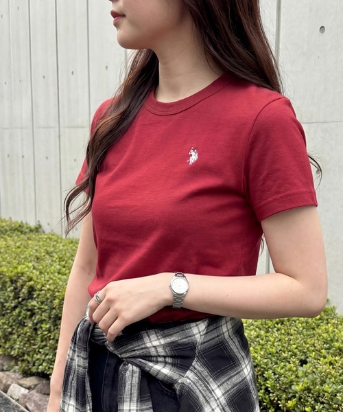U.S. POLO ASSN.(ユーエスポロアッスン)の「【U.S. POLO ASSN.】限定商品 Beauty smooth Tee ビューティースムースTシャツ(Tシャツ/カットソー・レディース・ネイビー/ベージュ/ホワイト/レッド/ブラック/ネイビー系2/ピンク/サックスブルー/ボルドー/ライトカーキ/バーガンディー/ブラック系その他3/ネイビー系3/ブラウン・M/L)」の14枚目の写真