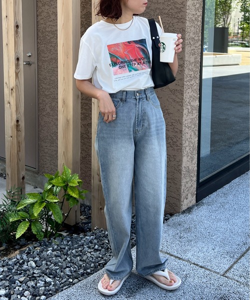 feepur（フェピュール）の「ニュアンスグラフィックTee（Tシャツ/カットソー・レディース・オフホワイト/ブラック・MEDIUM）」の14枚目の写真