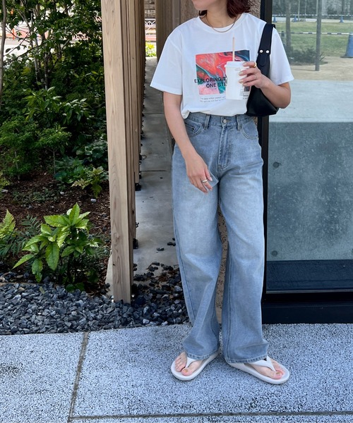 feepur（フェピュール）の「ニュアンスグラフィックTee（Tシャツ/カットソー・レディース・オフホワイト/ブラック・MEDIUM）」の13枚目の写真