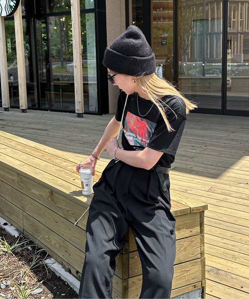 feepur（フェピュール）の「ニュアンスグラフィックTee（Tシャツ/カットソー・レディース・オフホワイト/ブラック・MEDIUM）」の9枚目の写真