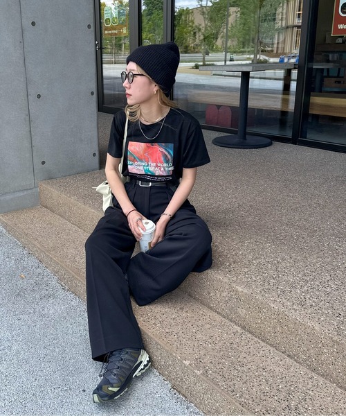 feepur（フェピュール）の「ニュアンスグラフィックTee（Tシャツ/カットソー・レディース・オフホワイト/ブラック・MEDIUM）」の3枚目の写真