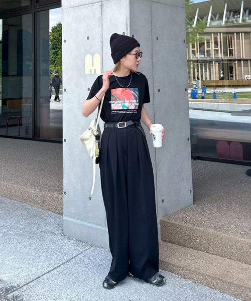 feepur（フェピュール）の「ニュアンスグラフィックTee（Tシャツ/カットソー・レディース・オフホワイト/ブラック・MEDIUM）」の6枚目の写真