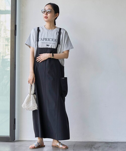 coen（コーエン）の「【C.Mt】エプロンキャミワンピース（ジャンパースカート・レディース・その他1/オリーブ/ブラック・M/L）」の2枚目の写真