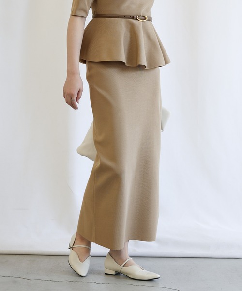 select MOCA（セレクトモカ）の「【セレモニー】ニットタイトスカート（スカート・レディース・ベージュ/ブラック/ネイビー・MEDIUM/LARGE）」の3枚目の写真
