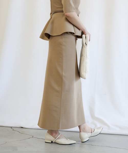 select MOCA（セレクトモカ）の「【セレモニー】ニットタイトスカート（スカート・レディース・ベージュ/ブラック/ネイビー・MEDIUM/LARGE）」の4枚目の写真