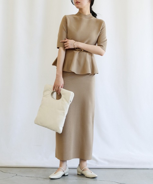 select MOCA（セレクトモカ）の「【セレモニー】ニットタイトスカート（スカート・レディース・ベージュ/ブラック/ネイビー・MEDIUM/LARGE）」の5枚目の写真
