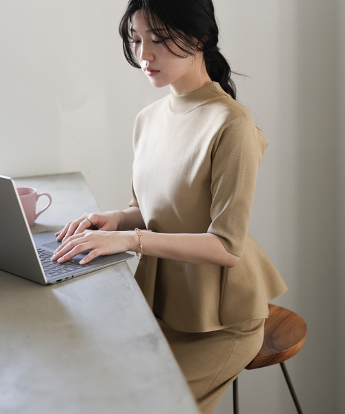 select MOCA（セレクトモカ）の「【セレモニー】ニットタイトスカート（スカート・レディース・ベージュ/ブラック/ネイビー・MEDIUM/LARGE）」の6枚目の写真