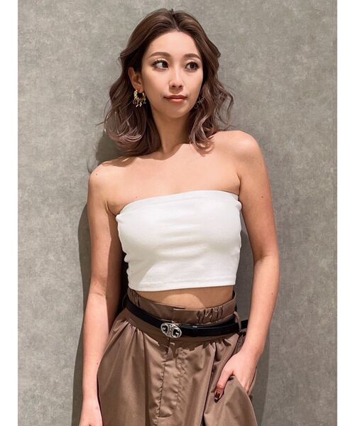 GYDA(ジェイダ)の「BASICベアビスチェ(チューブトップ・レディース・オフホワイト/ブラック・FREE)」の16枚目の写真