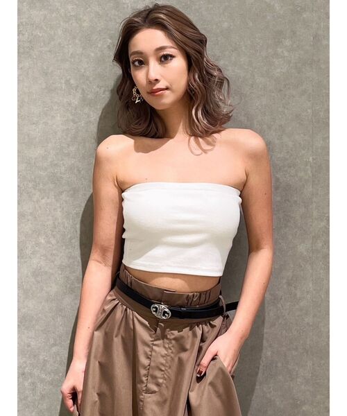 GYDA(ジェイダ)の「BASICベアビスチェ(チューブトップ・レディース・オフホワイト/ブラック・FREE)」の17枚目の写真