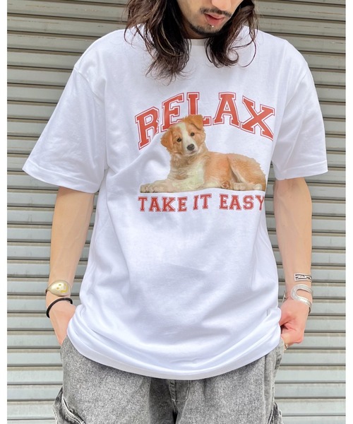 spiritoso(スピリトーゾ)の「RELAX シートプリントTシャツ(Tシャツ/カットソー・レディース・アイボリー/ブラック/ホワイト・LARGE/MEDIUM)」の8枚目の写真