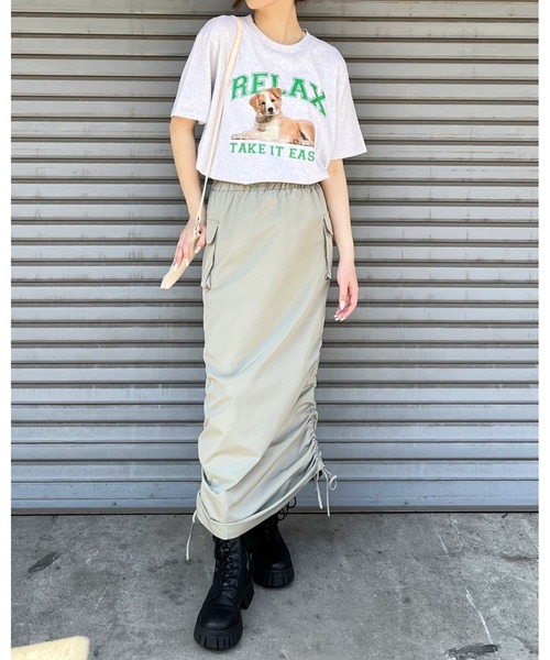 spiritoso(スピリトーゾ)の「RELAX シートプリントTシャツ(Tシャツ/カットソー・レディース・アイボリー/ブラック/ホワイト・LARGE/MEDIUM)」の16枚目の写真