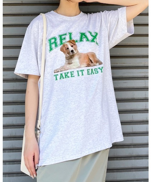 spiritoso(スピリトーゾ)の「RELAX シートプリントTシャツ(Tシャツ/カットソー・レディース・アイボリー/ブラック/ホワイト・LARGE/MEDIUM)」の17枚目の写真