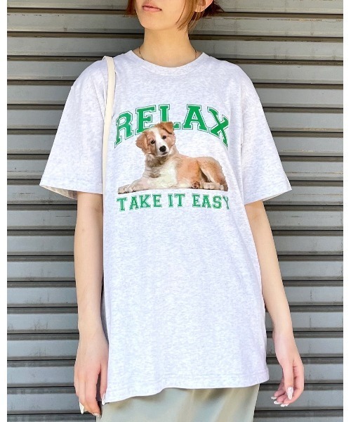 spiritoso(スピリトーゾ)の「RELAX シートプリントTシャツ(Tシャツ/カットソー・レディース・アイボリー/ブラック/ホワイト・LARGE/MEDIUM)」の18枚目の写真