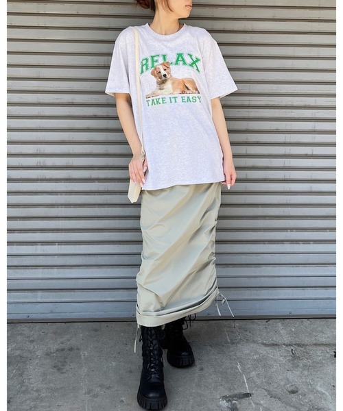 spiritoso(スピリトーゾ)の「RELAX シートプリントTシャツ(Tシャツ/カットソー・レディース・アイボリー/ブラック/ホワイト・LARGE/MEDIUM)」の19枚目の写真