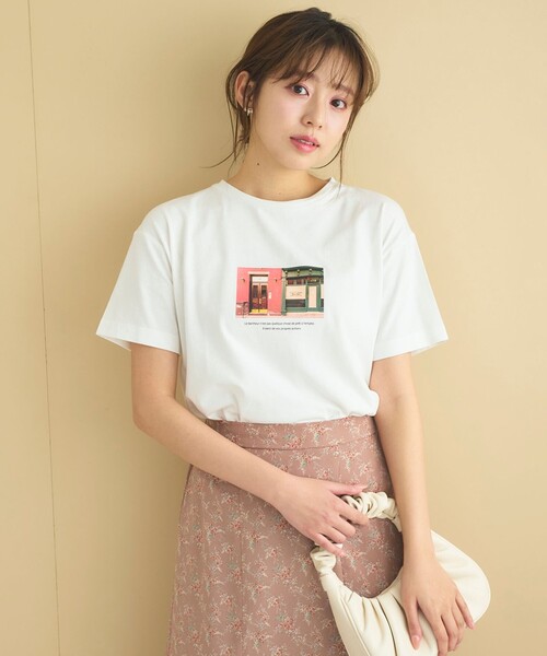 Feroux ホワイト 半袖Tシャツ　フェルゥ　カットソー　ヴィンテージ　可愛い Feroux ホワイト 半袖Tシャツフェルゥカットソーヴィンテージ可愛い