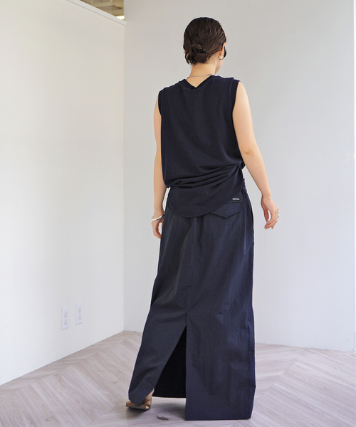 AMERICANA(アメリカーナ)の「【AMERICANA/アメリカーナ】別注 ワンポイント刺繍タンクトップ(Tシャツ/カットソー・レディース・ネイビー・FREE)」の5枚目の写真