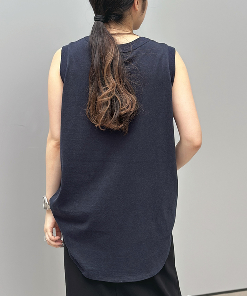 AMERICANA(アメリカーナ)の「【AMERICANA/アメリカーナ】別注 ワンポイント刺繍タンクトップ(Tシャツ/カットソー・レディース・ネイビー・FREE)」の7枚目の写真