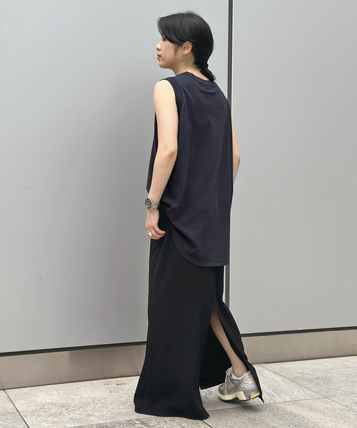 AMERICANA(アメリカーナ)の「【AMERICANA/アメリカーナ】別注 ワンポイント刺繍タンクトップ(Tシャツ/カットソー・レディース・ネイビー・FREE)」の9枚目の写真