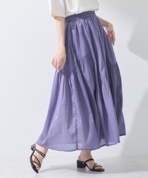 earth music&ecology | コットンボイルランダム切替フレアスカート(スカート)
