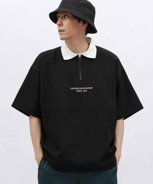 LAKOLE（ラコレ）の「襟付きハーフZIP半袖プルオーバー / 129663（シャツ/ブラウス・メンズ・ブラック/グリーン/ホワイト・MEDIUM/LARGE/X-LARGE）」の3枚目の写真