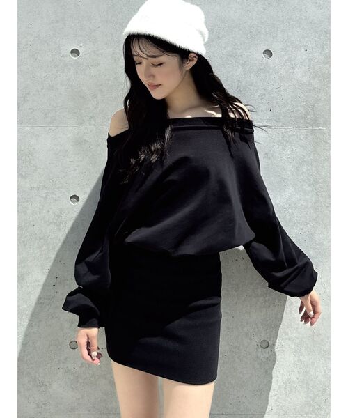 GYDA（ジェイダ）の「GYGYドッキングオフショルスウェットワンピース（ワンピース・レディース・ピンク/ブラック/グレー・FREE）」の17枚目の写真