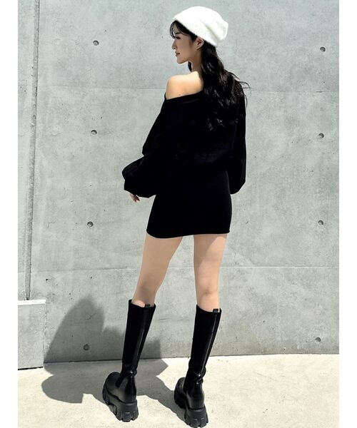 GYDA（ジェイダ）の「GYGYドッキングオフショルスウェットワンピース（ワンピース・レディース・ピンク/ブラック/グレー・FREE）」の19枚目の写真