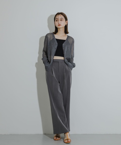 SENSE OF PLACE by URBAN RESEARCH（センスオブプレイスバイアーバンリサーチ）の「シアーメランジラメカーディガン（カーディガン/ボレロ・レディース・オレンジ/イエロー/チャコールグレー・ONE）」の8枚目の写真