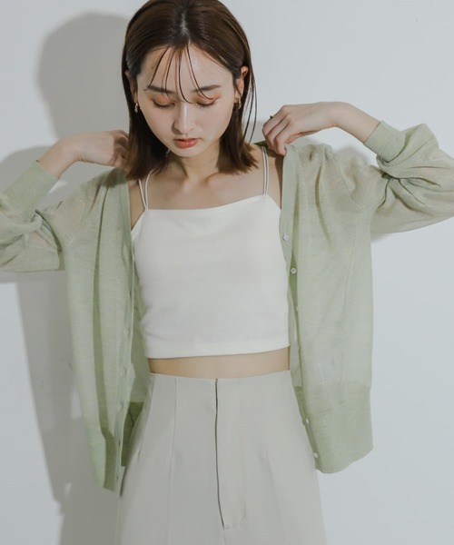 SENSE OF PLACE by URBAN RESEARCH（センスオブプレイスバイアーバンリサーチ）の「シアーメランジラメカーディガン（カーディガン/ボレロ・レディース・オレンジ/イエロー/チャコールグレー・ONE）」の14枚目の写真