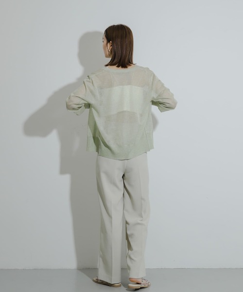 SENSE OF PLACE by URBAN RESEARCH（センスオブプレイスバイアーバンリサーチ）の「シアーメランジラメカーディガン（カーディガン/ボレロ・レディース・オレンジ/イエロー/チャコールグレー・ONE）」の18枚目の写真