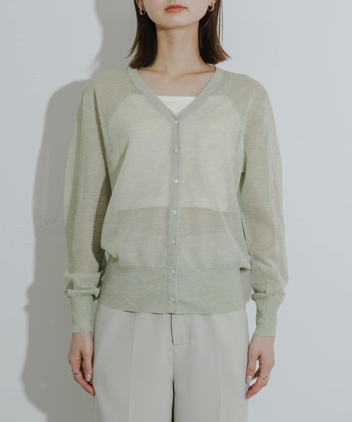 SENSE OF PLACE by URBAN RESEARCH（センスオブプレイスバイアーバンリサーチ）の「シアーメランジラメカーディガン（カーディガン/ボレロ・レディース・オレンジ/イエロー/チャコールグレー・ONE）」の19枚目の写真