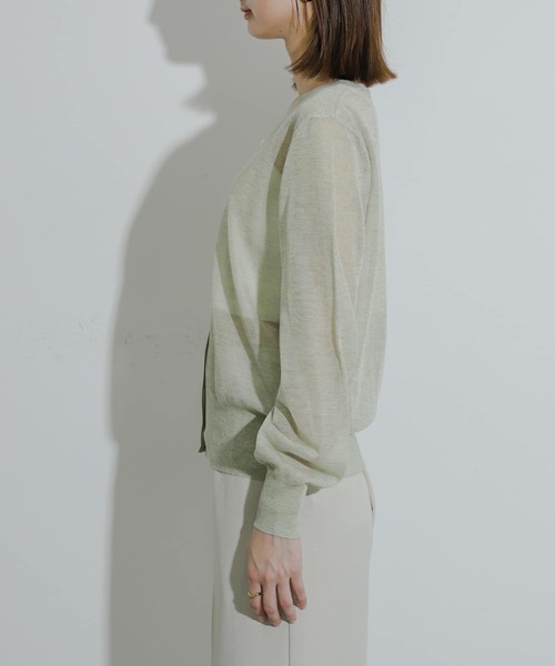 SENSE OF PLACE by URBAN RESEARCH（センスオブプレイスバイアーバンリサーチ）の「シアーメランジラメカーディガン（カーディガン/ボレロ・レディース・オレンジ/イエロー/チャコールグレー・ONE）」の20枚目の写真