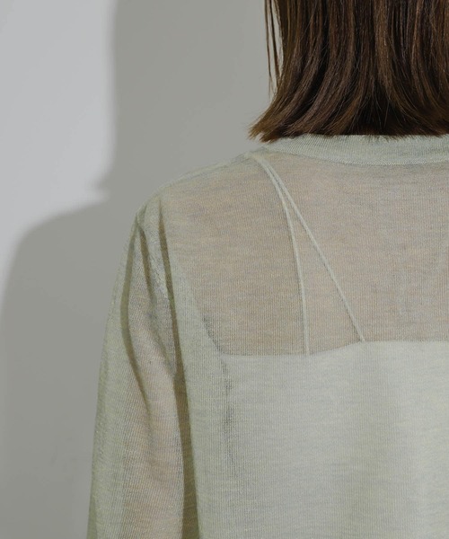 SENSE OF PLACE by URBAN RESEARCH（センスオブプレイスバイアーバンリサーチ）の「シアーメランジラメカーディガン（カーディガン/ボレロ・レディース・オレンジ/イエロー/チャコールグレー・ONE）」の22枚目の写真