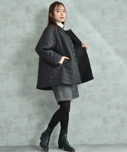 actuel（アクチュエル）の「【ａｃｔｕｅｌ】キルトショートコート（その他アウター・レディース・ブラック/ナチュラル・FREE）」の5枚目の写真