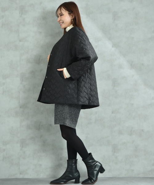 actuel（アクチュエル）の「【ａｃｔｕｅｌ】キルトショートコート（その他アウター・レディース・ブラック/ナチュラル・FREE）」の7枚目の写真