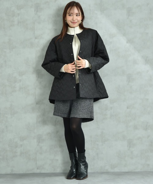 actuel（アクチュエル）の「【ａｃｔｕｅｌ】キルトショートコート（その他アウター・レディース・ブラック/ナチュラル・FREE）」の8枚目の写真