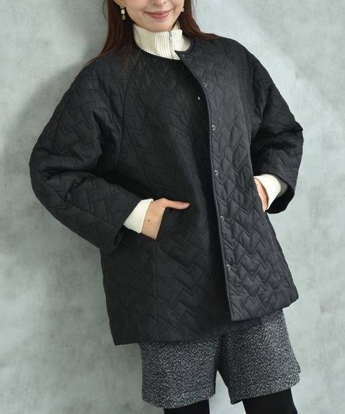 actuel（アクチュエル）の「【ａｃｔｕｅｌ】キルトショートコート（その他アウター・レディース・ブラック/ナチュラル・FREE）」の21枚目の写真