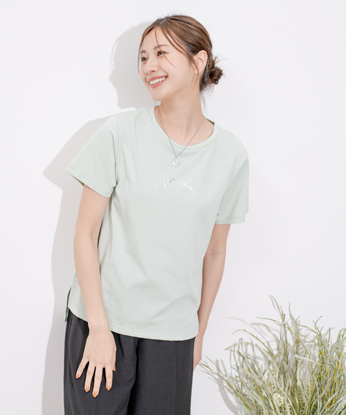 Jayro(ジャイロ)の「プレーデイング天竺カットソー(Tシャツ/カットソー・レディース・ライトグリーン/ホワイト系その他/ブラック/カーキ・M)」の4枚目の写真