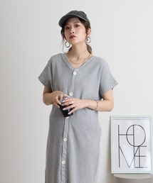3WAY ワッフルバックボタンワンピース ロングカーディガン