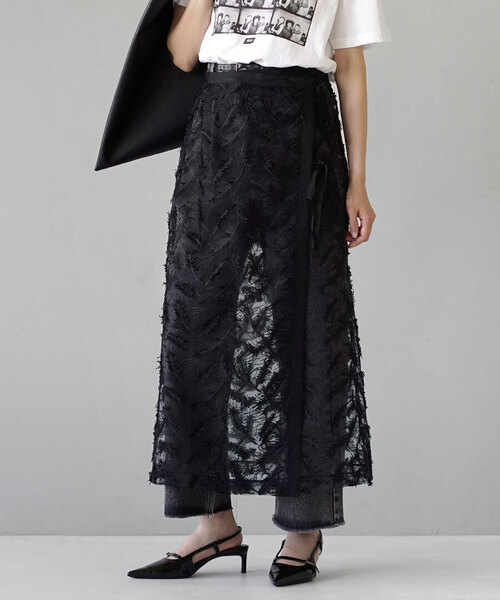 MIMIMEMETE（ミミメメット）の「シアージャガード ラップスカート（スカート・レディース・ブルー/ブラック・M）」の2枚目の写真