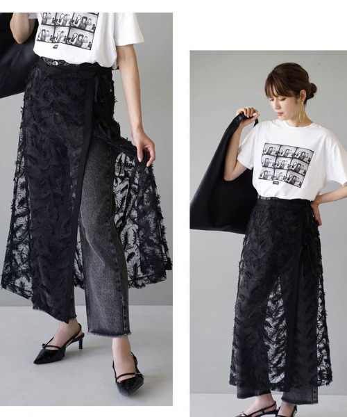 MIMIMEMETE（ミミメメット）の「シアージャガード ラップスカート（スカート・レディース・ブルー/ブラック・M）」の8枚目の写真