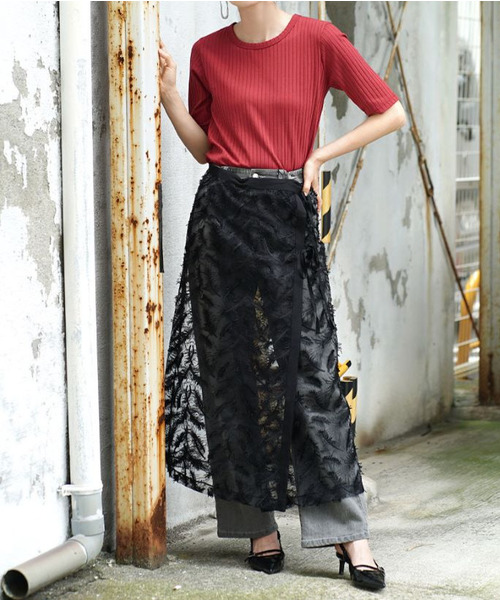 MIMIMEMETE（ミミメメット）の「シアージャガード ラップスカート（スカート・レディース・ブルー/ブラック・M）」の10枚目の写真