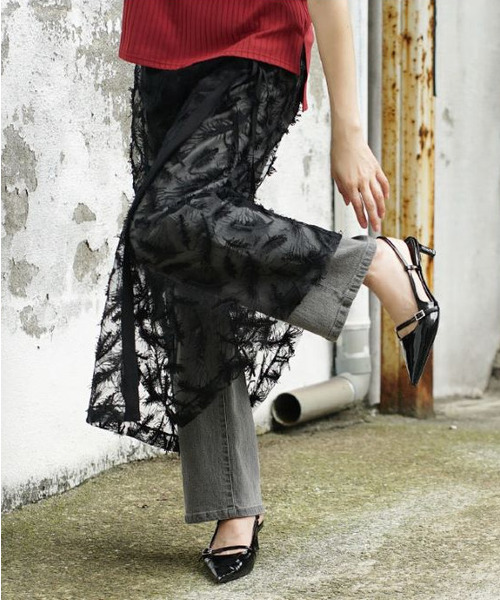 MIMIMEMETE（ミミメメット）の「シアージャガード ラップスカート（スカート・レディース・ブルー/ブラック・M）」の11枚目の写真