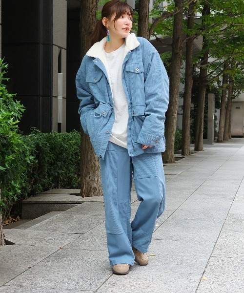 チチカカ（チチカカ）の「コーデュロイ裏ボアブルゾン【ユニセックス】（ブルゾン・メンズ・グレー/ブルー・FREE）」の3枚目の写真