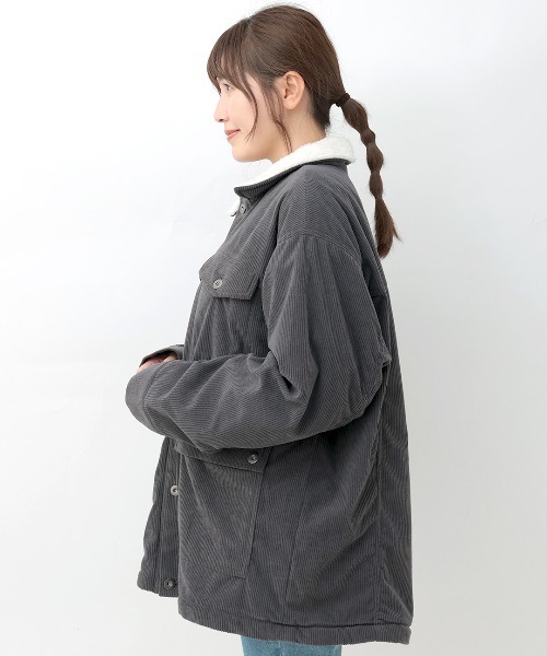 チチカカ（チチカカ）の「コーデュロイ裏ボアブルゾン【ユニセックス】（ブルゾン・メンズ・グレー/ブルー・FREE）」の9枚目の写真