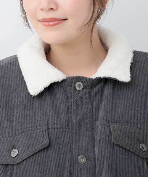 チチカカ（チチカカ）の「コーデュロイ裏ボアブルゾン【ユニセックス】（ブルゾン・メンズ・グレー/ブルー・FREE）」の11枚目の写真