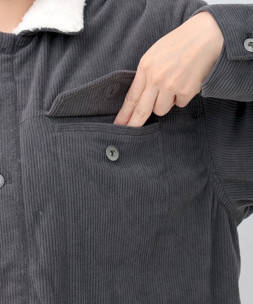 チチカカ（チチカカ）の「コーデュロイ裏ボアブルゾン【ユニセックス】（ブルゾン・メンズ・グレー/ブルー・FREE）」の12枚目の写真